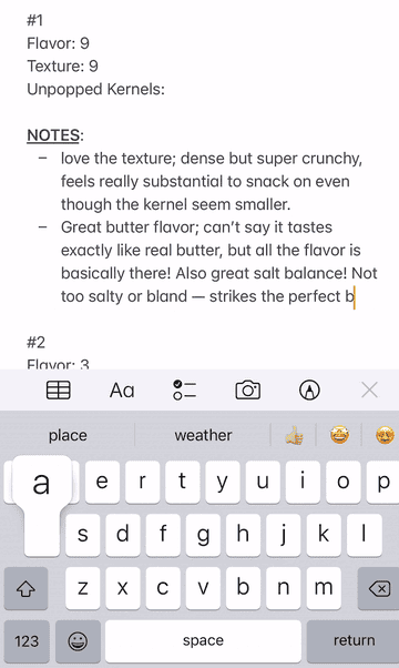 the author&#x27;s notes on a type of popcorn