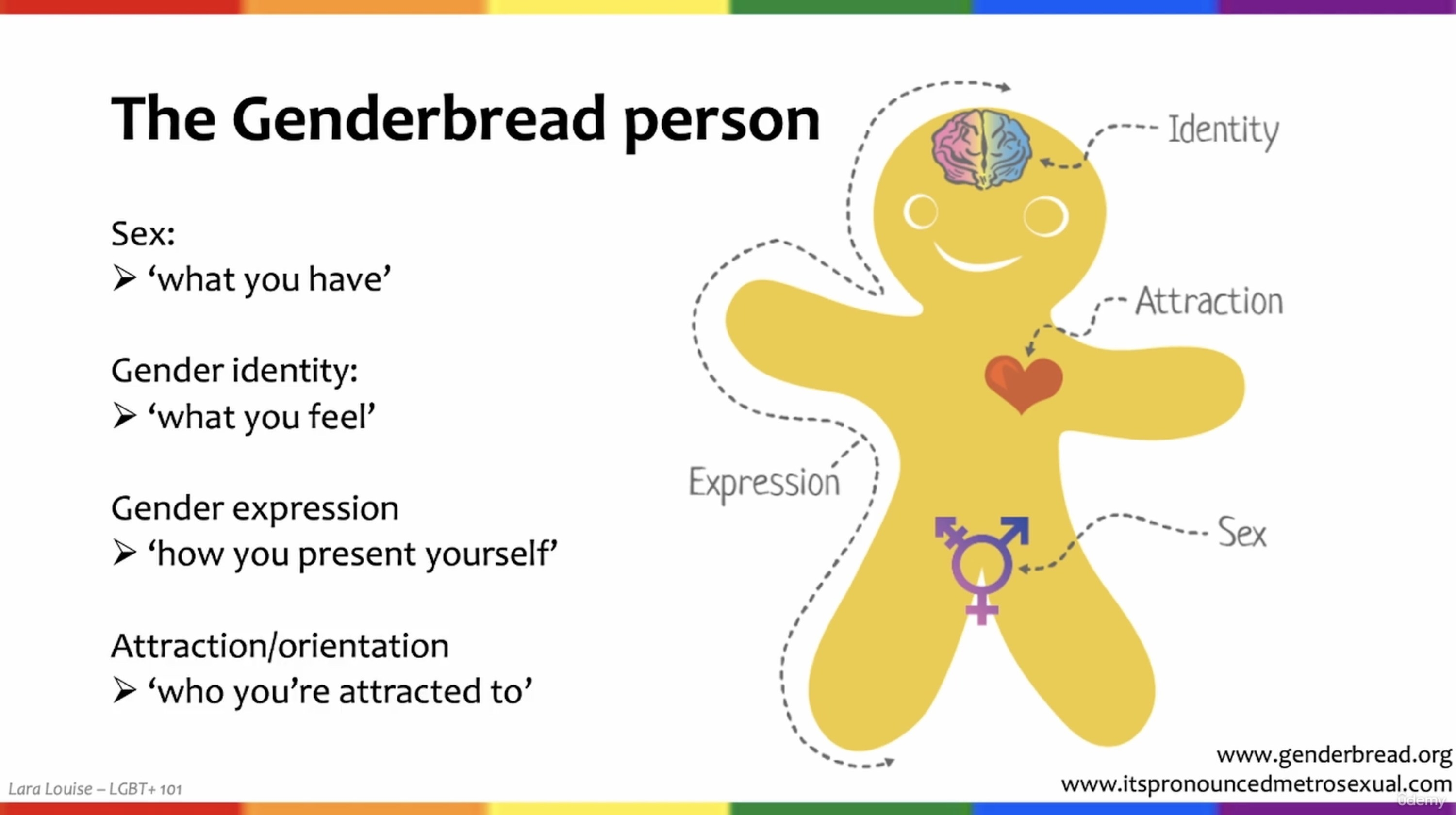 udemy course explaining the concepts of gender identity &amp;amp; expression, and sexual attraction