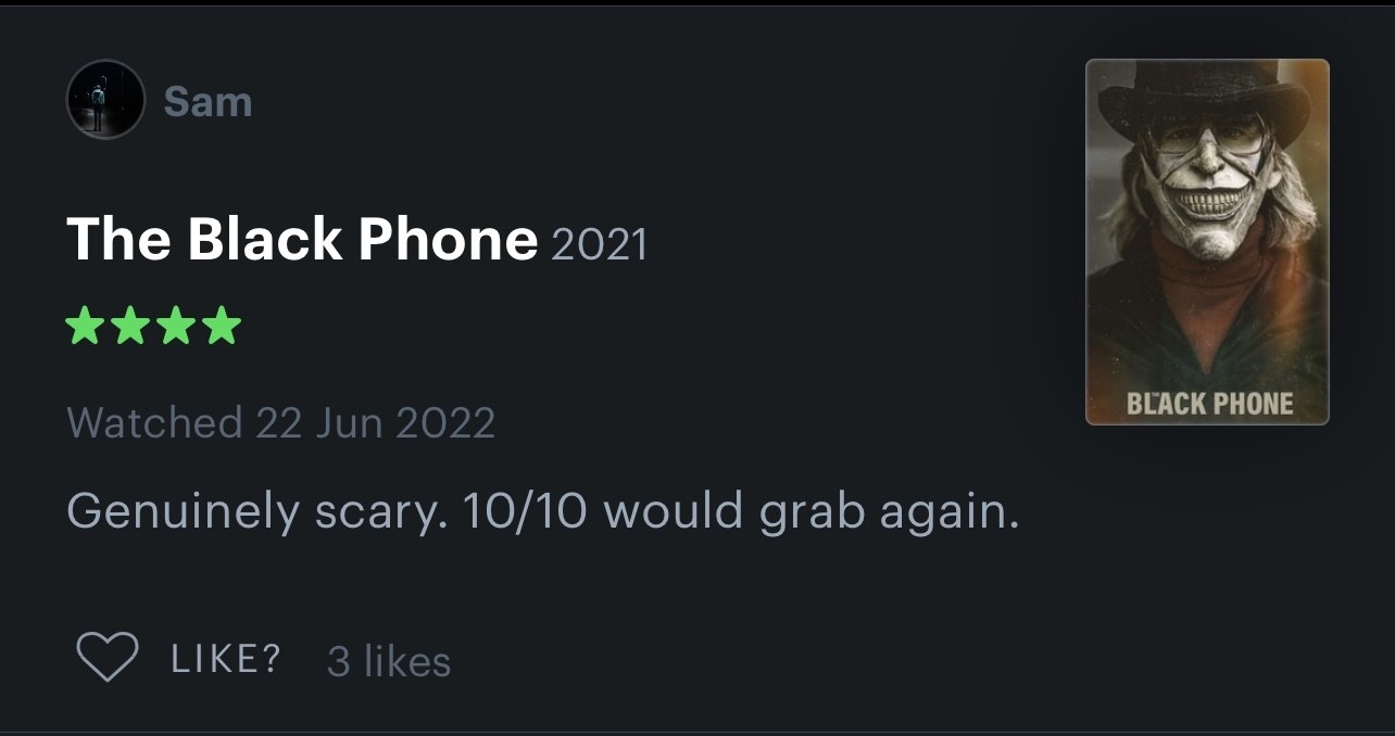 letterboxd comment on The Black Phone