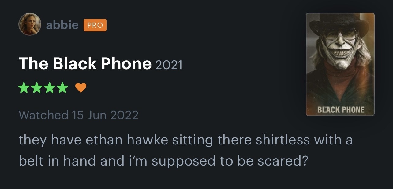 letterboxd comment on The Black Phone