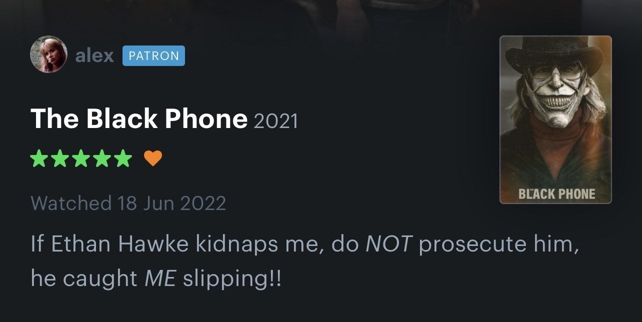 letterboxd comment on The Black Phone