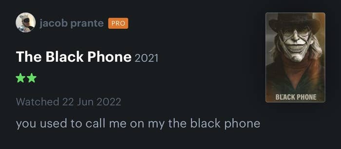 letterboxd comment on The Black Phone