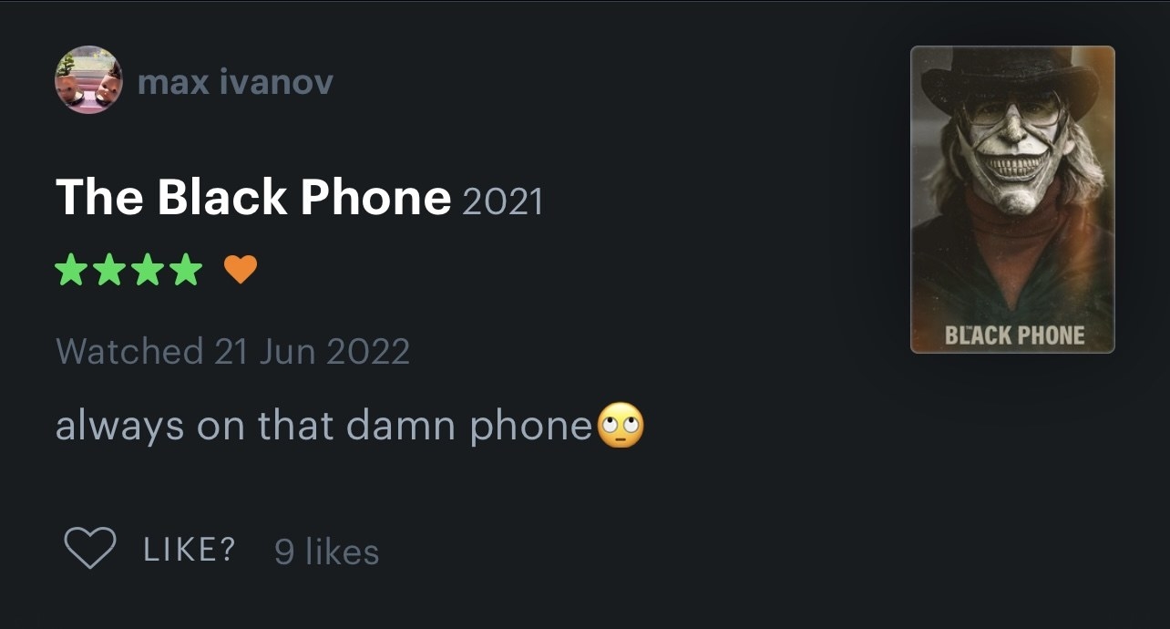 letterboxd comment on The Black Phone