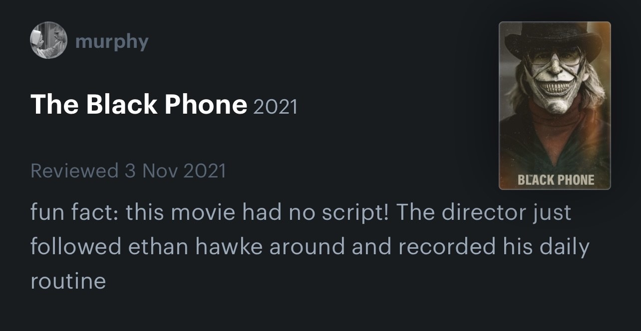 letterboxd comment on The Black Phone