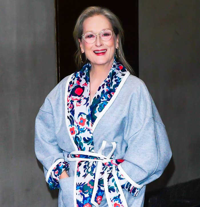 Meryl Streep is seen walking out of the today show on December 7, 2021 in New York City