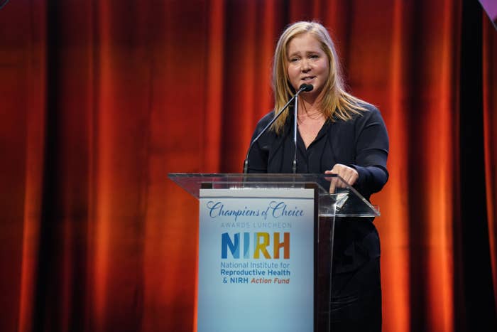 Amy speaking at a podium