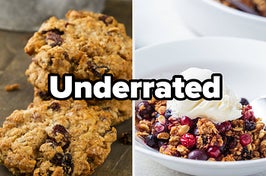 oatmeal raisin cookies and berry cobbler