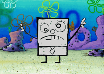 DoodleBob waves its arms