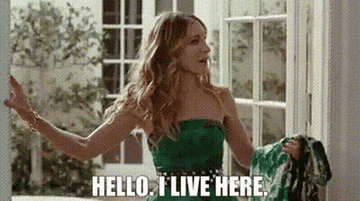 Carrie Bradshaw saying &quot;Hello, I love here&quot; in &quot;Sex and the City&quot;