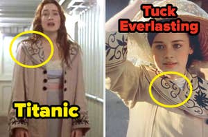 Kate Winslet in Titanic and Alexis Bledel in Tuck Everlasting wearing the same coat