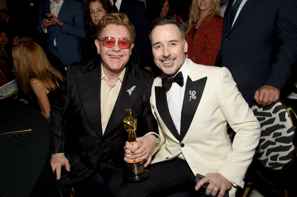 Elton John and David Furnish at the Oscars