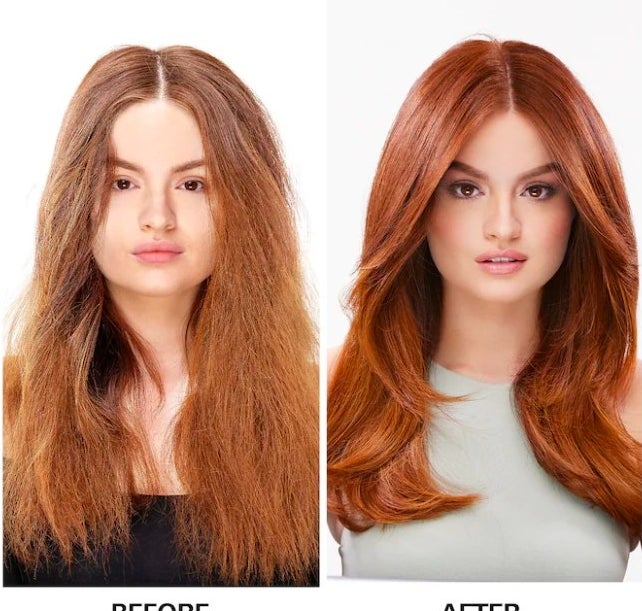 a before and after photo using the product