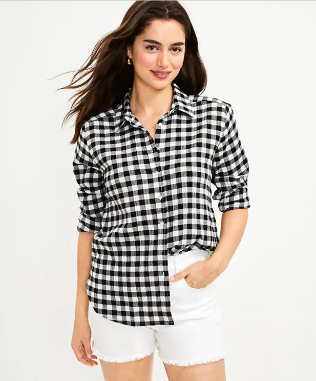 checkered long sleeve button up