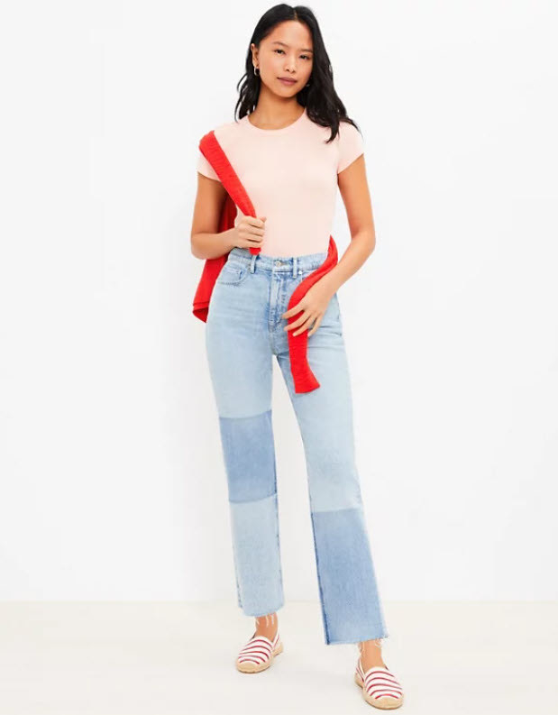 indigo two wash high-waisted ankle-length jeans
