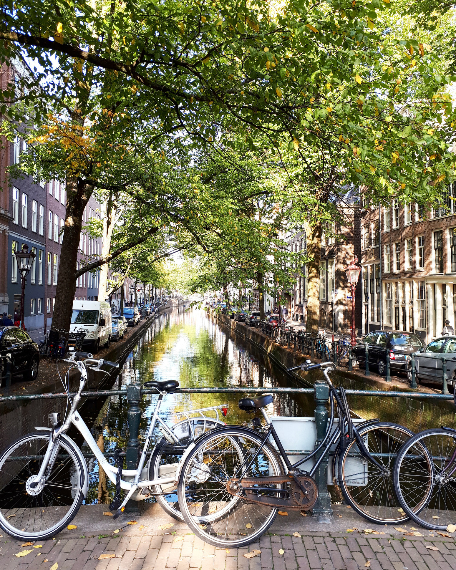 自行车停在阿姆斯特丹的运河。
