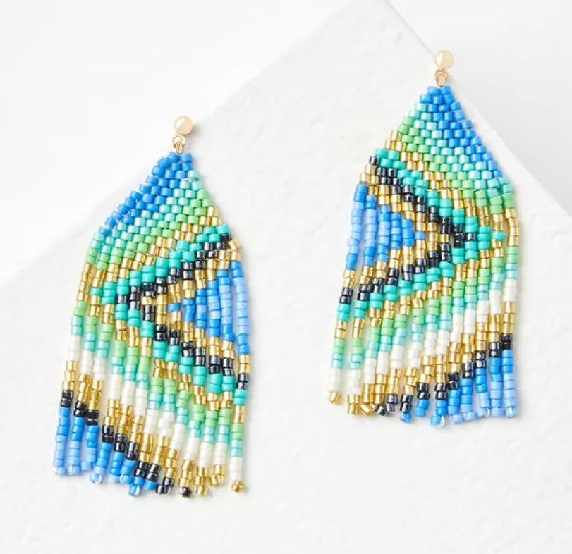 multi-colored dangle earrings