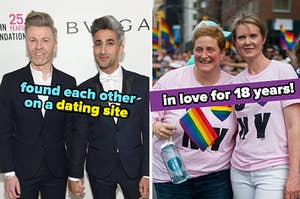 Tan and Rob France found each other on a dating site, and Cynthia Nixon and Christine Marinoni have been in love for 18 years