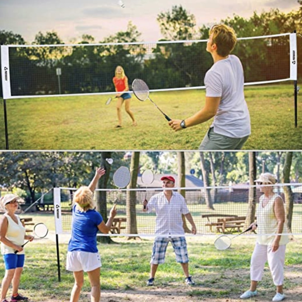 people playing badminton