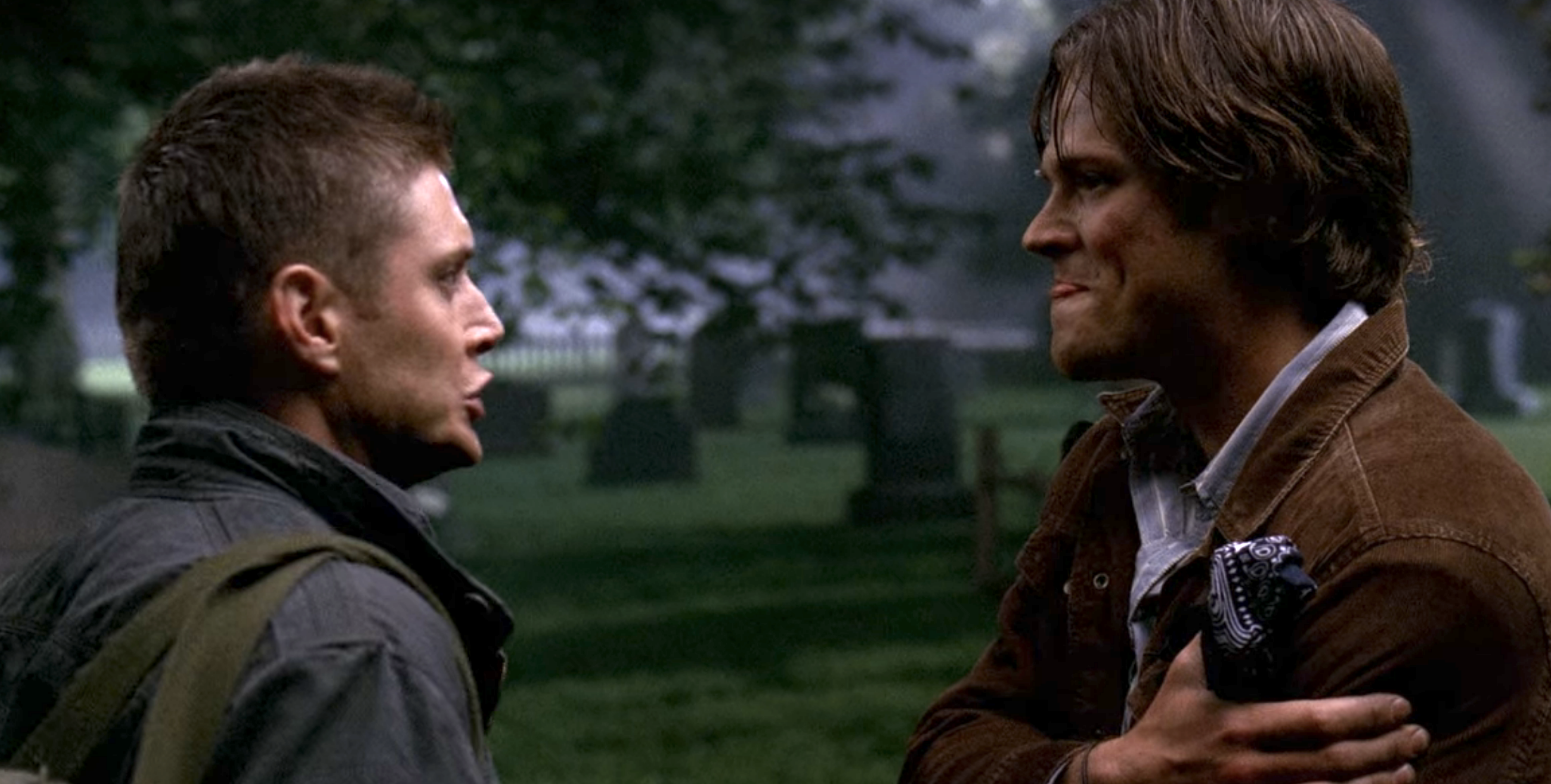 Jared Padalecki literally biting his tongue so he doesn&#x27;t laugh at Dean&#x27;s line