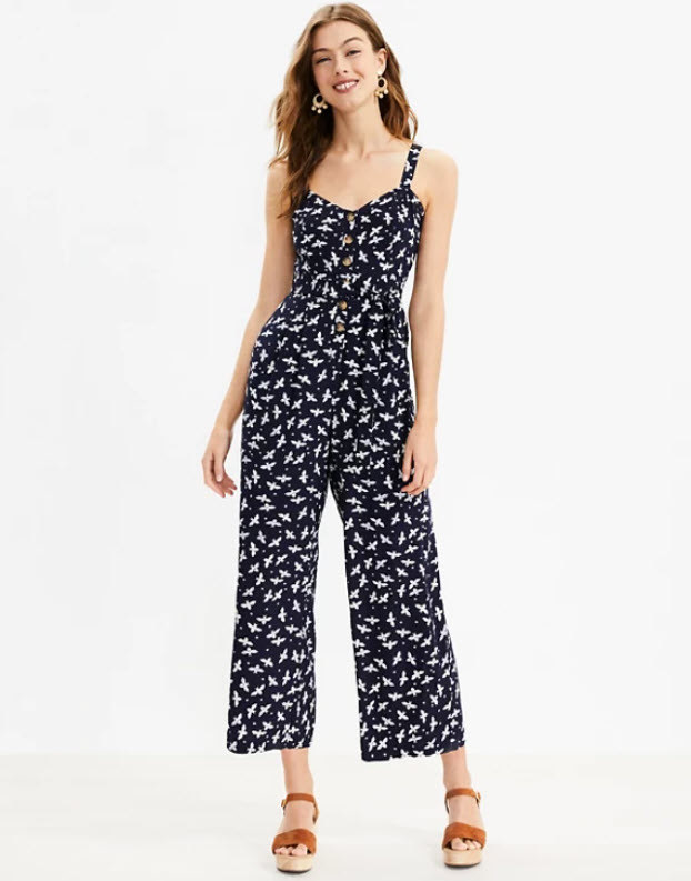 navy blue and white bee jumpsuit