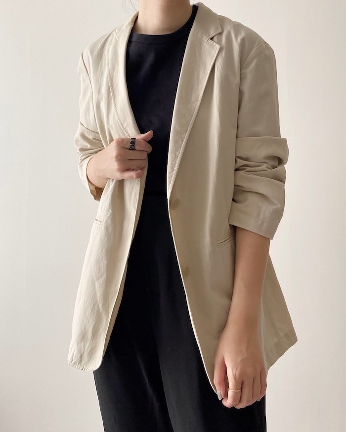 UNIQLO（ユニクロ）のオススメレディースファッション「リブクルーネックT（5分袖）」体型カバーでスッキリ見えてコーデしやすい人気アイテム