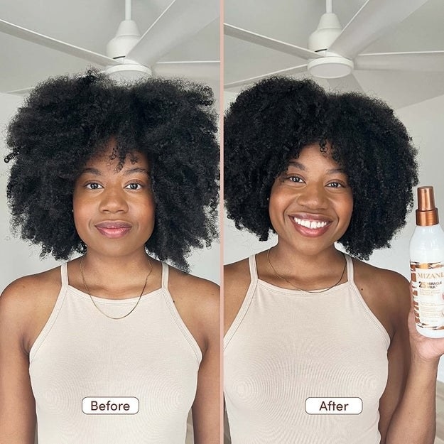 a before and after photo from using the product