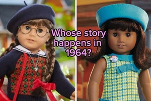 molly american girl doll next to melody the american girl doll