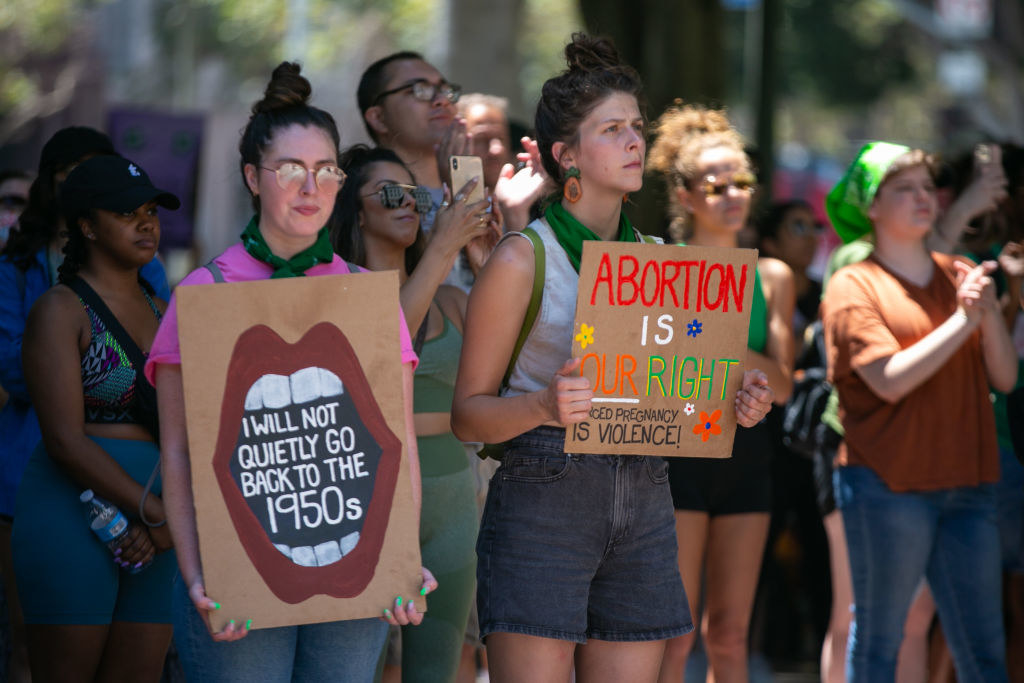 Supporters of abortion at a rally