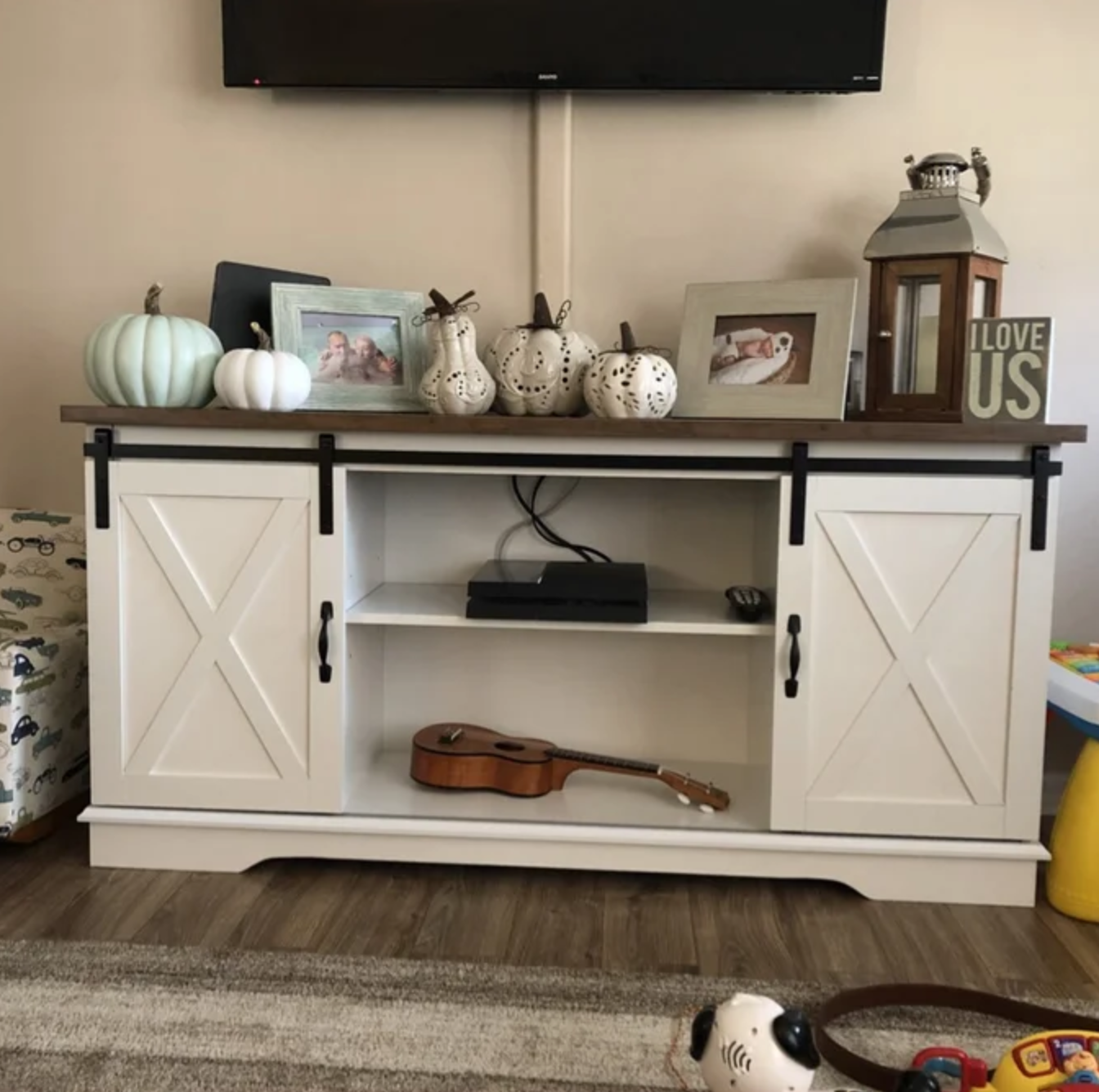 reviewer image of the white oak TV stand