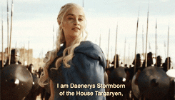 Daenerys Stormborn about to lead her army into battle