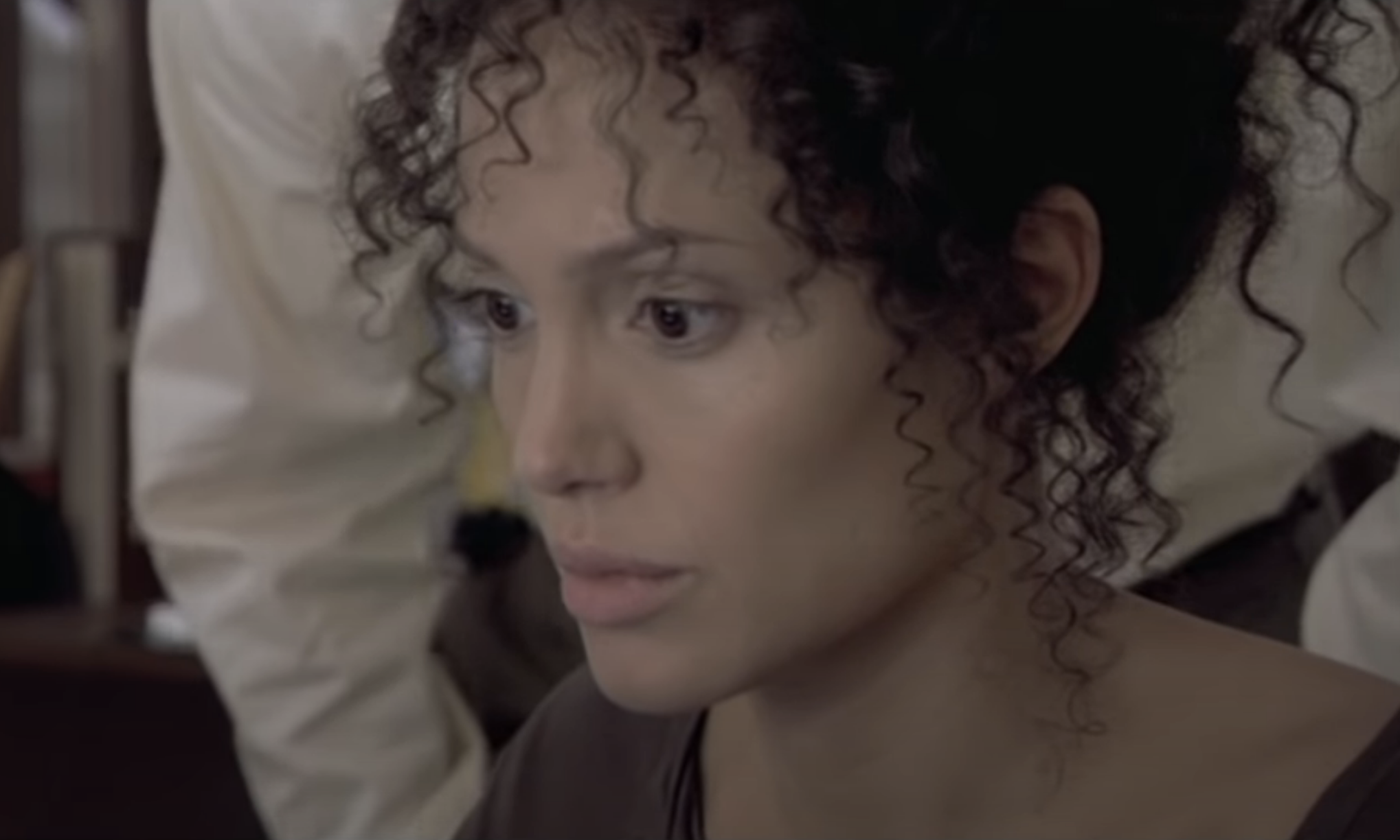close up of Angelina with very curly hair