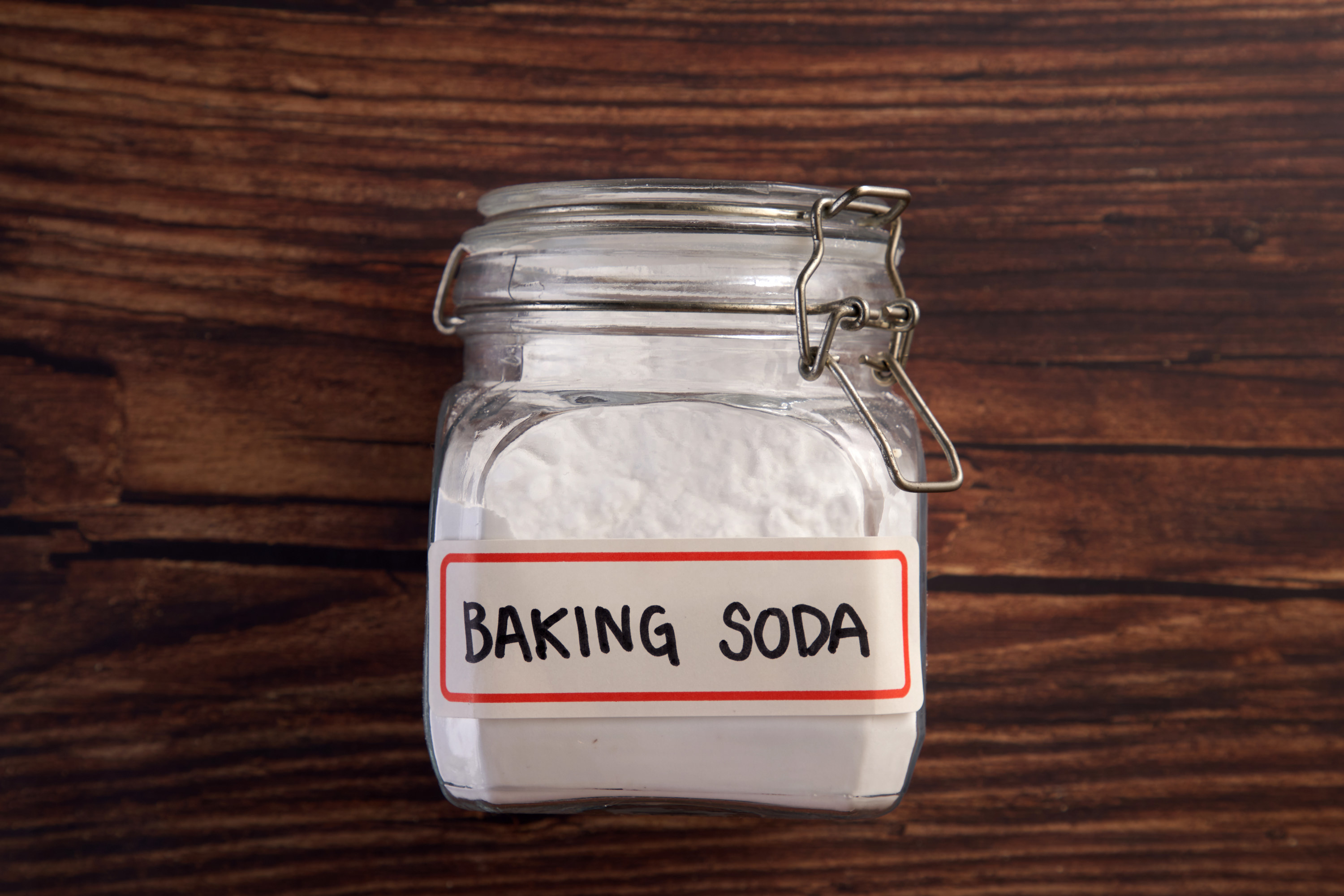 A jar of baking soda