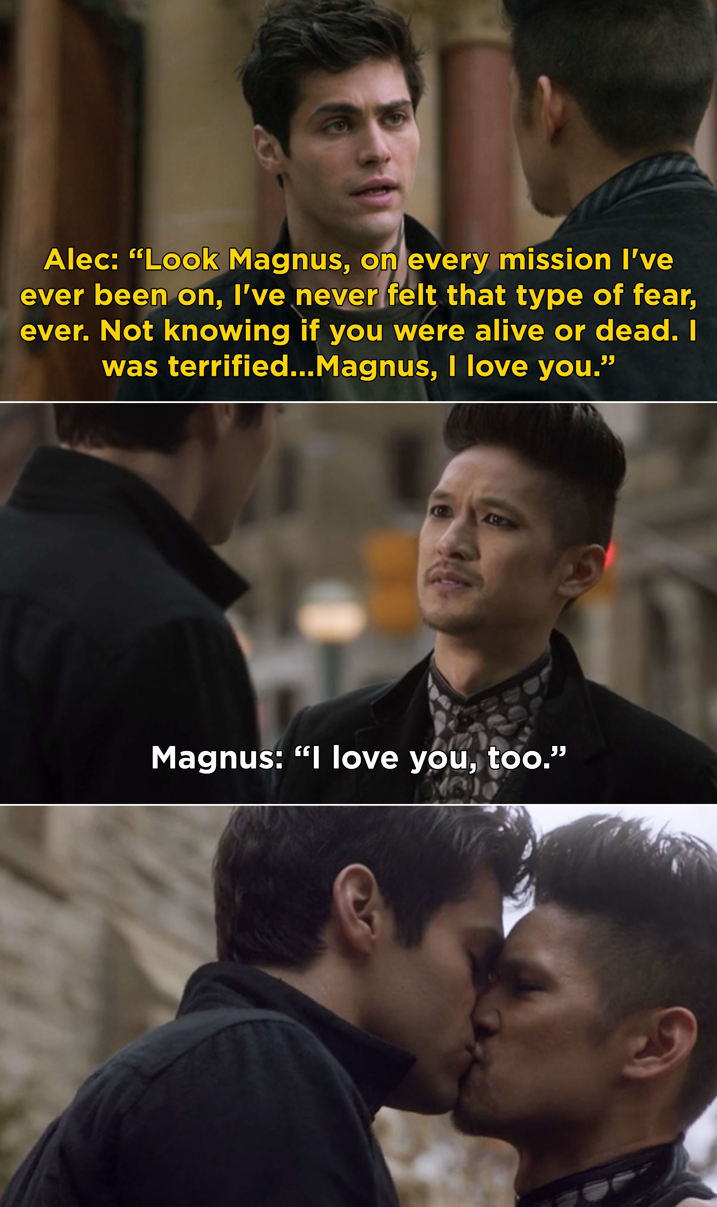 Alec and Magnus kissing