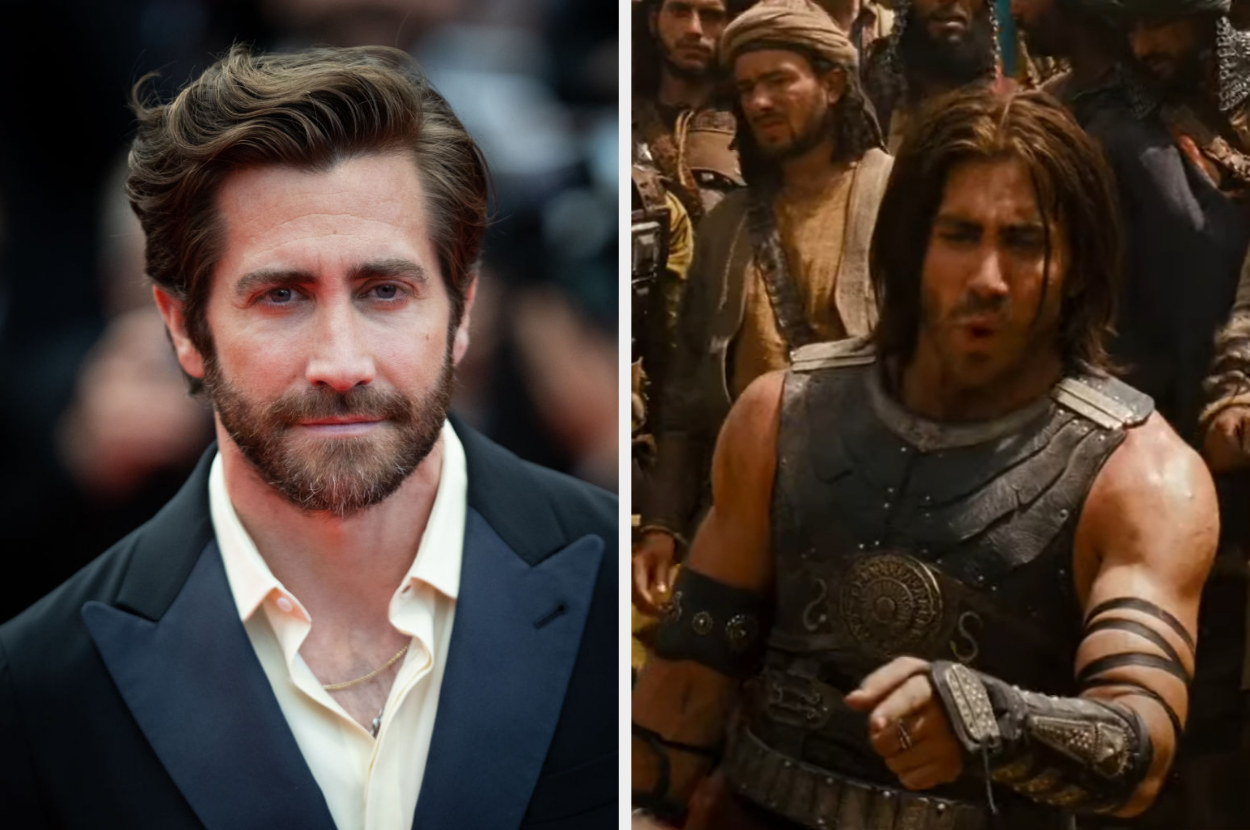 side by side of Jake and him in character wearing armour