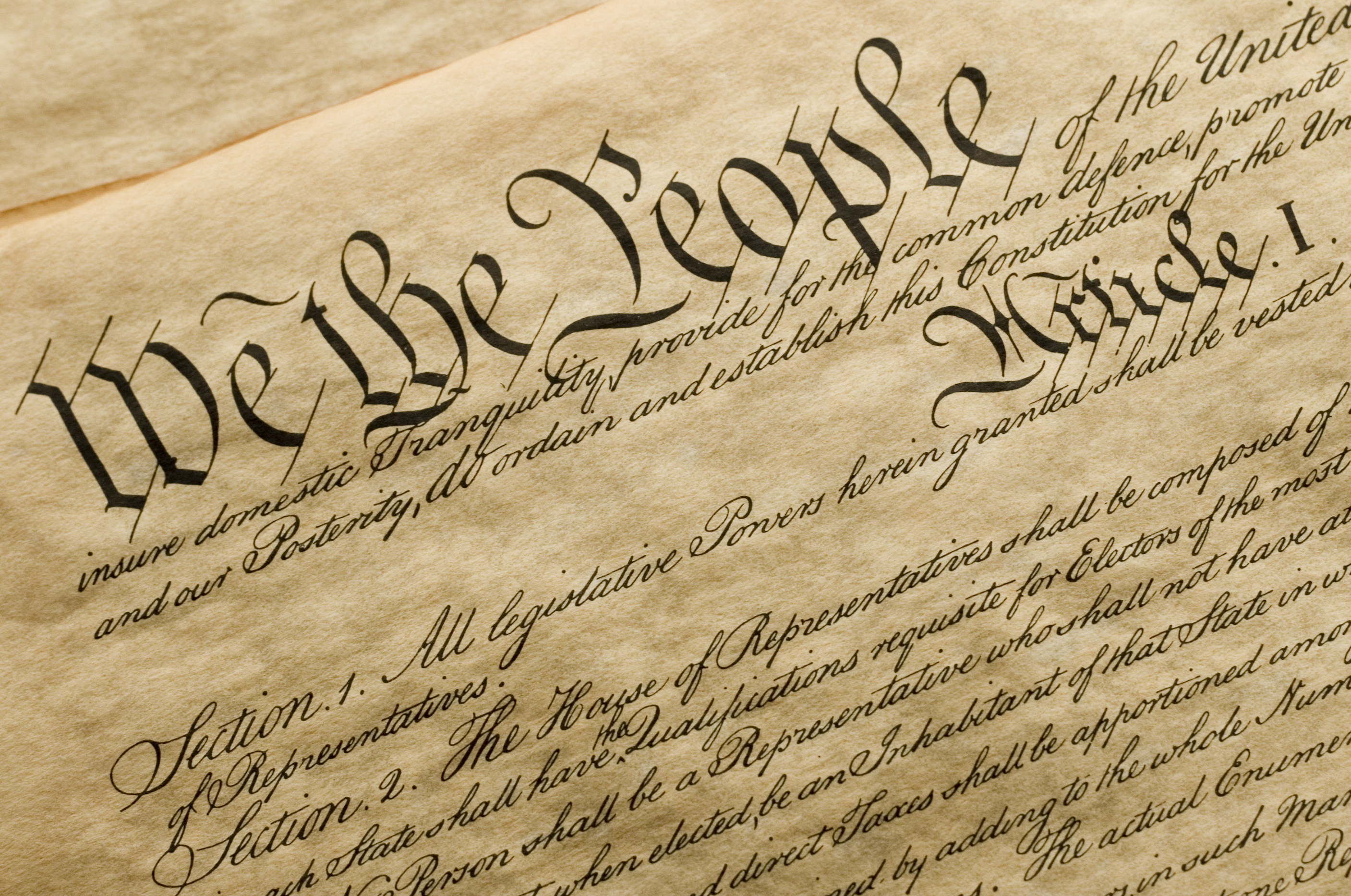 The cover of the US Constitution