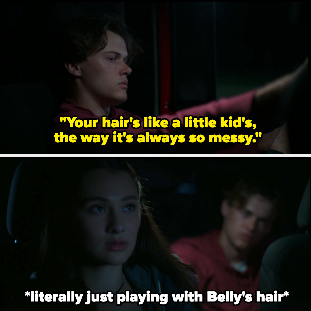 Conrad plays with Belly&#x27;s hair and says it&#x27;s like a little kid&#x27;s