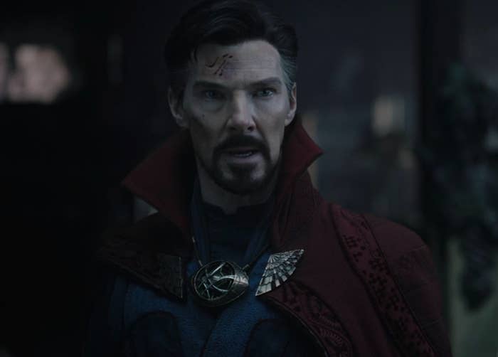 doctor strange with a scratch on his head