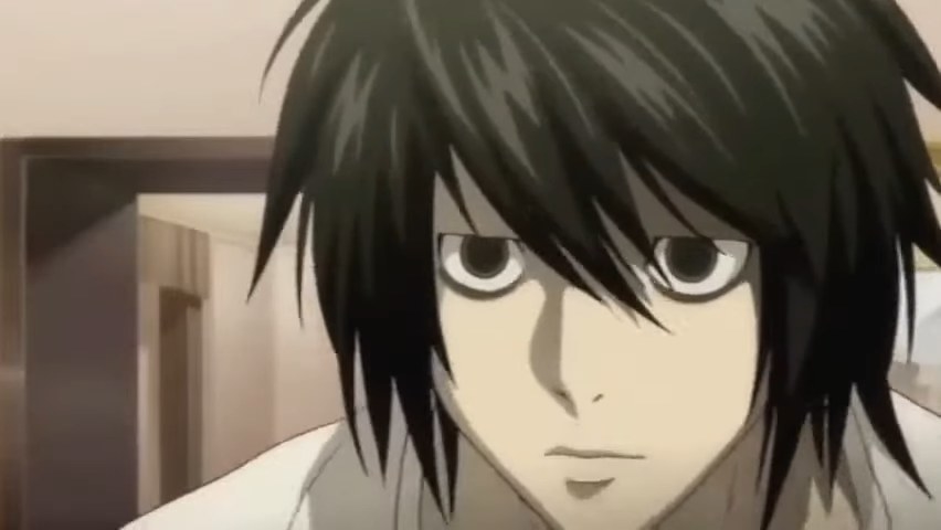 Close-up of L in &quot;Death Note&quot;