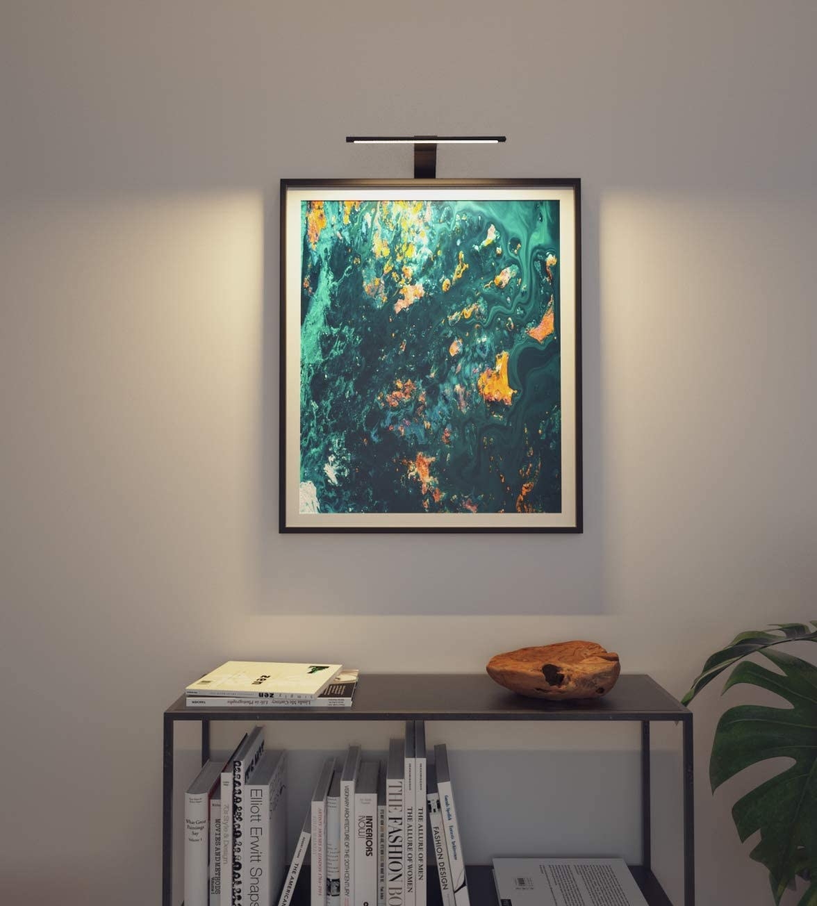 the painting lamp over a painting