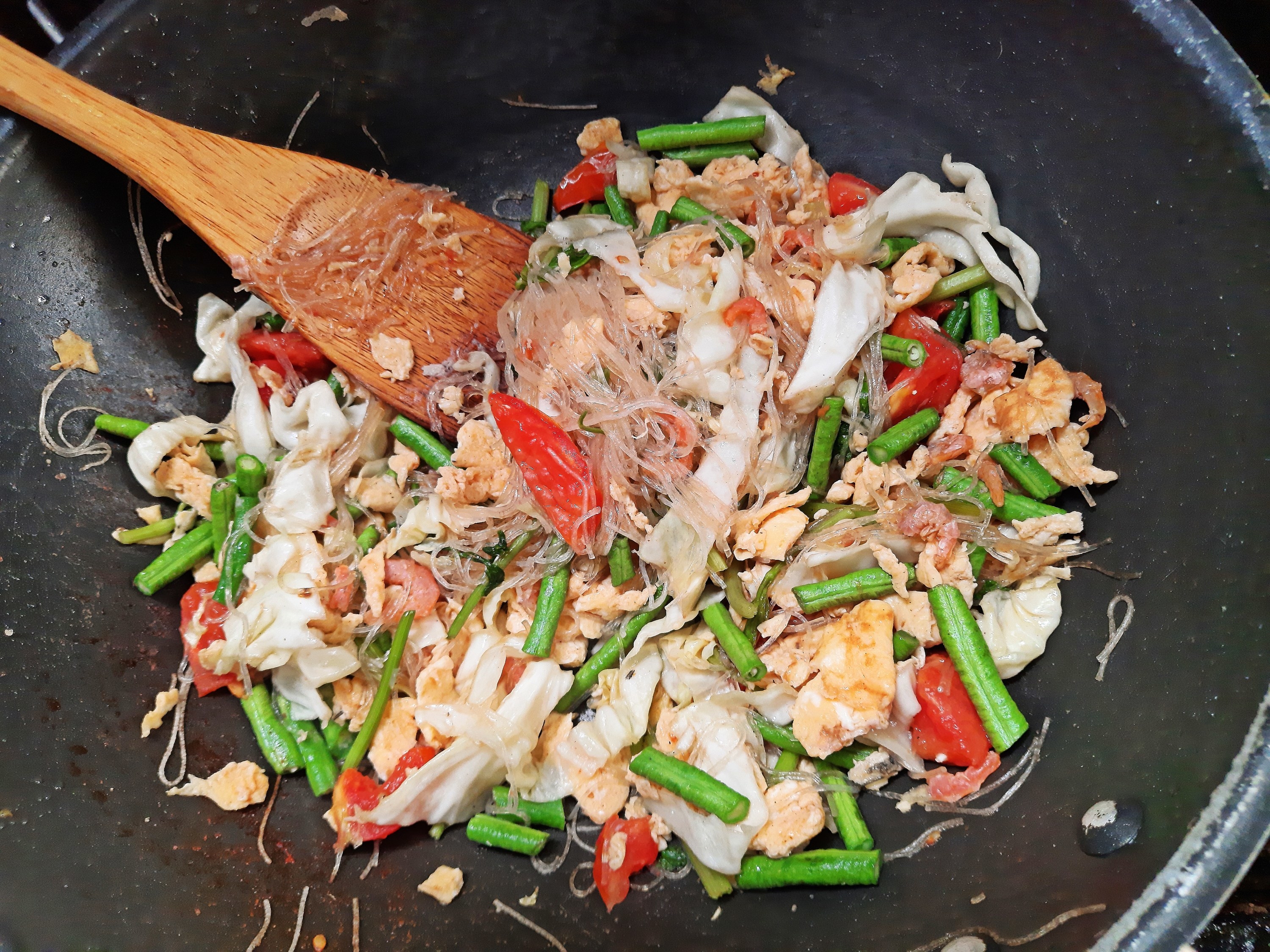 Stir fry being cooked