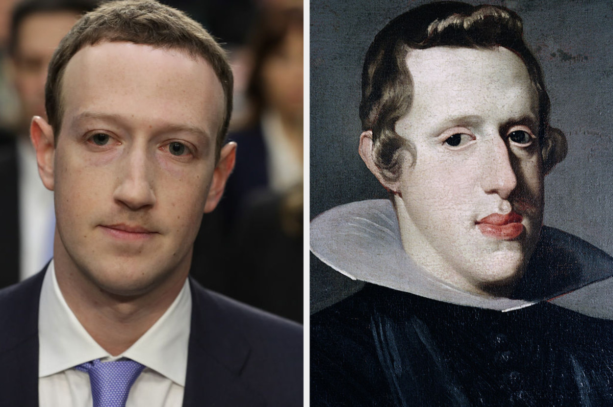 side-by-side of Mark Zuckerberg and King Philip IV of Spain