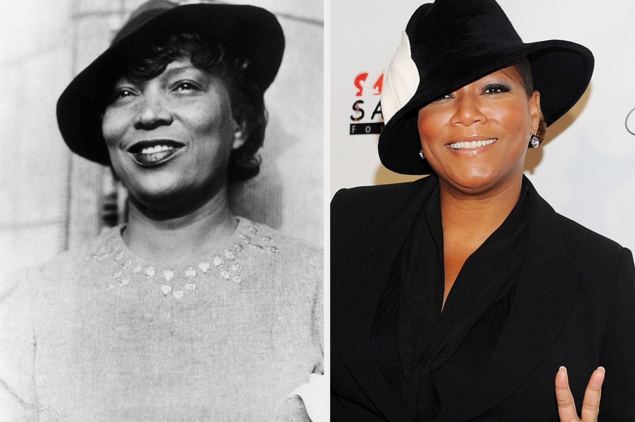 side-by-side of Zora Neale Hurston and Queen Latifah