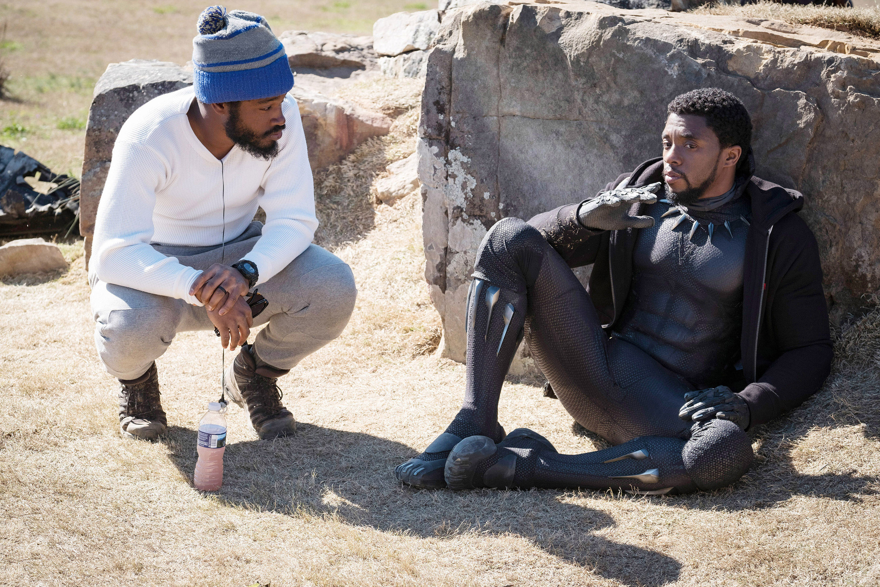 Ryan Coogler and Chadwick Boseman chill on set of Black Panther