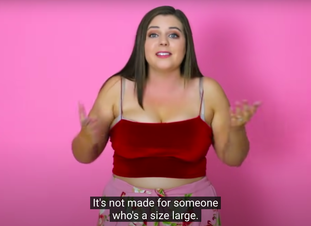 a youtuber saying, it&#x27;s not made for someone who&#x27;s a size large