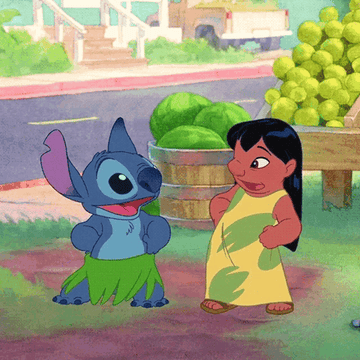 Gif of Lilo and Stitch dancing