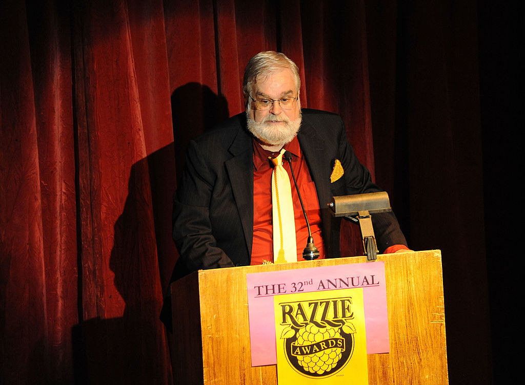 Wilson at the 32nd Annual Razzie Awards podium