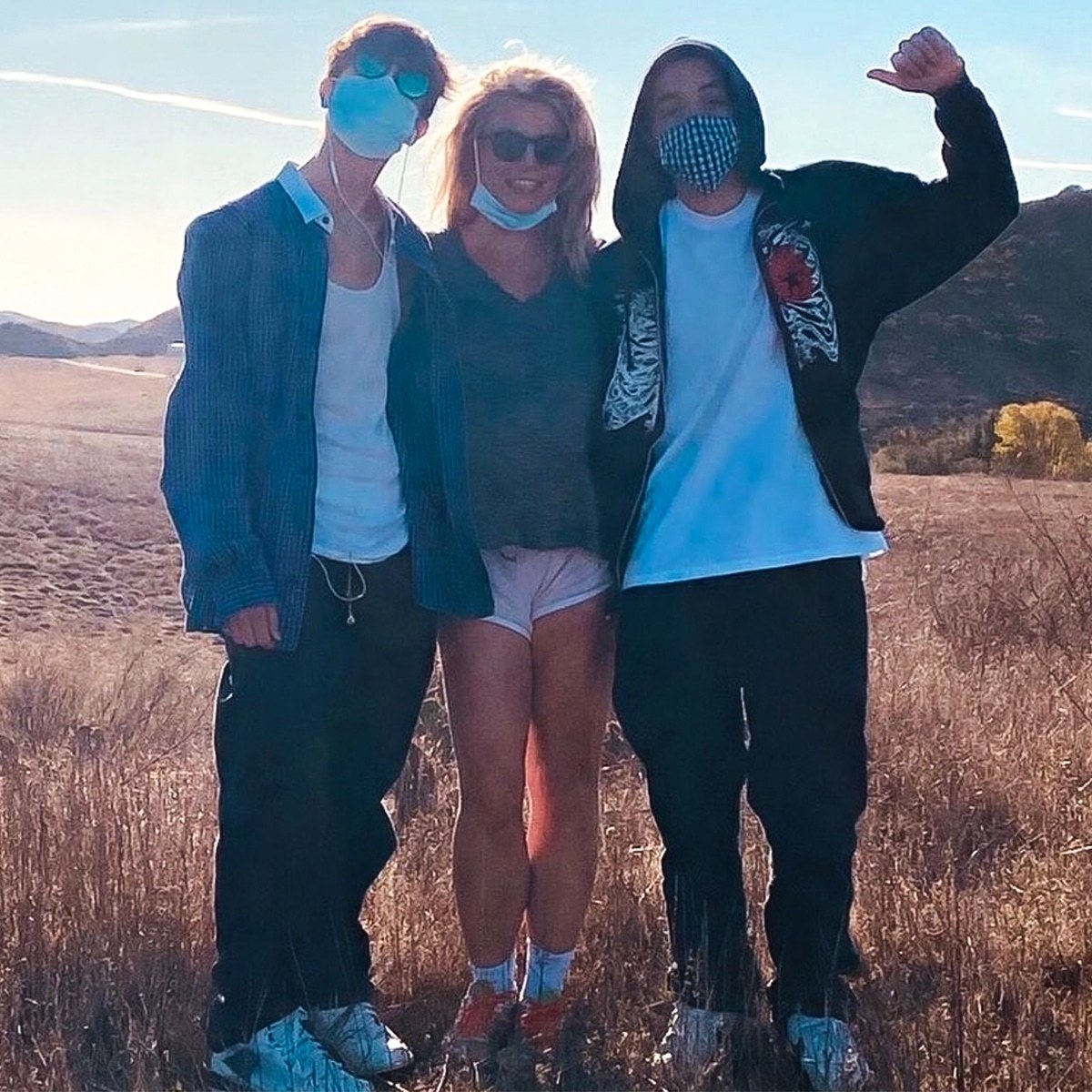 britney and her teens outside