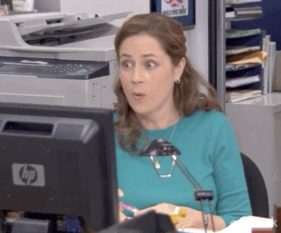 Pam from &quot;The Office&quot; looking shocked