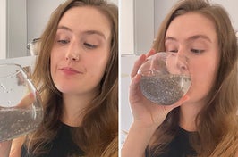 me drinking the internal shower drink