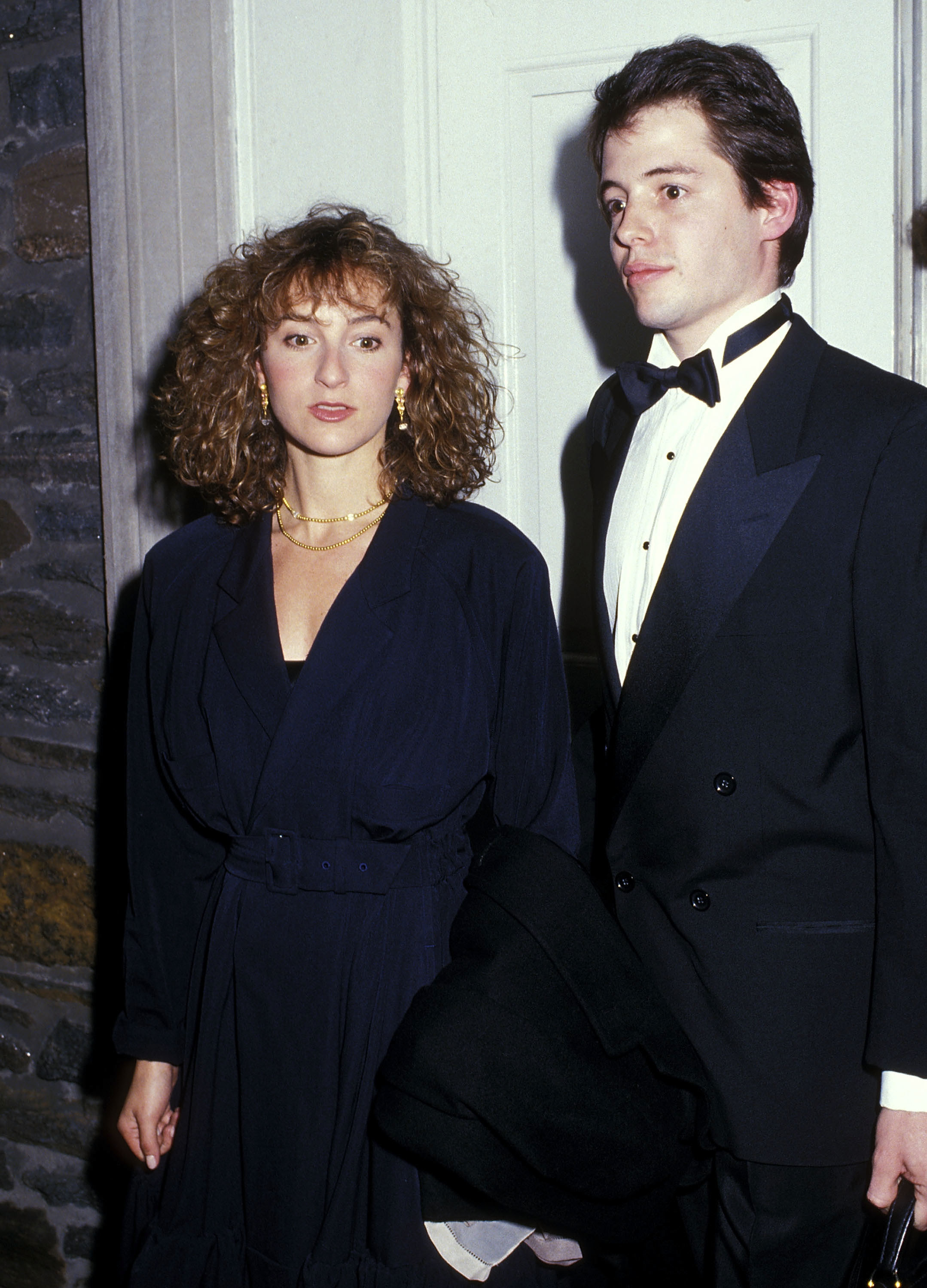 Jennifer Grey and Matthew Broderick attend the Writers Theatre Special Benefit Reading of &#x27;Poor Richard&#x27;s Theatricks&#x27; on October 26, 1987